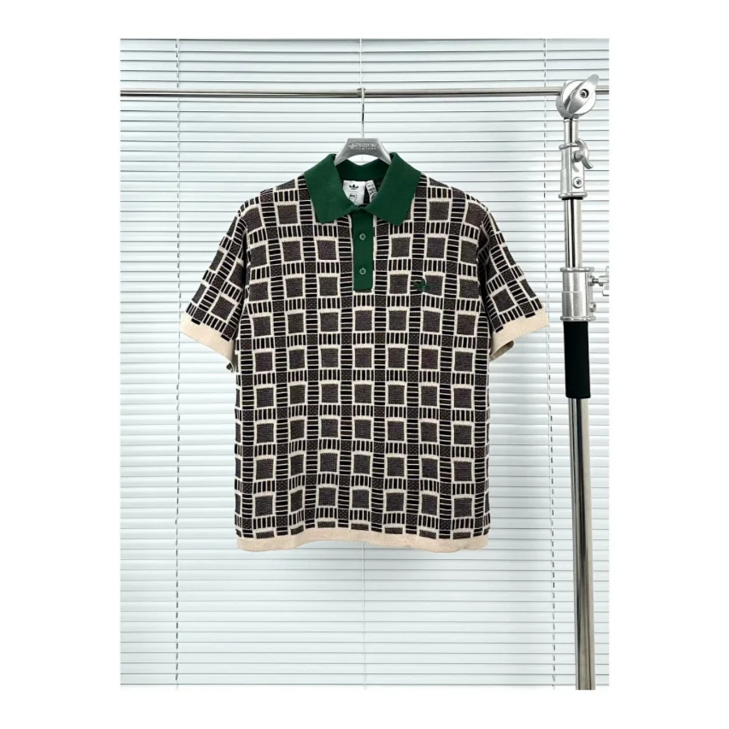 adidas x Brain Dead patterned-jacquard polo shirt