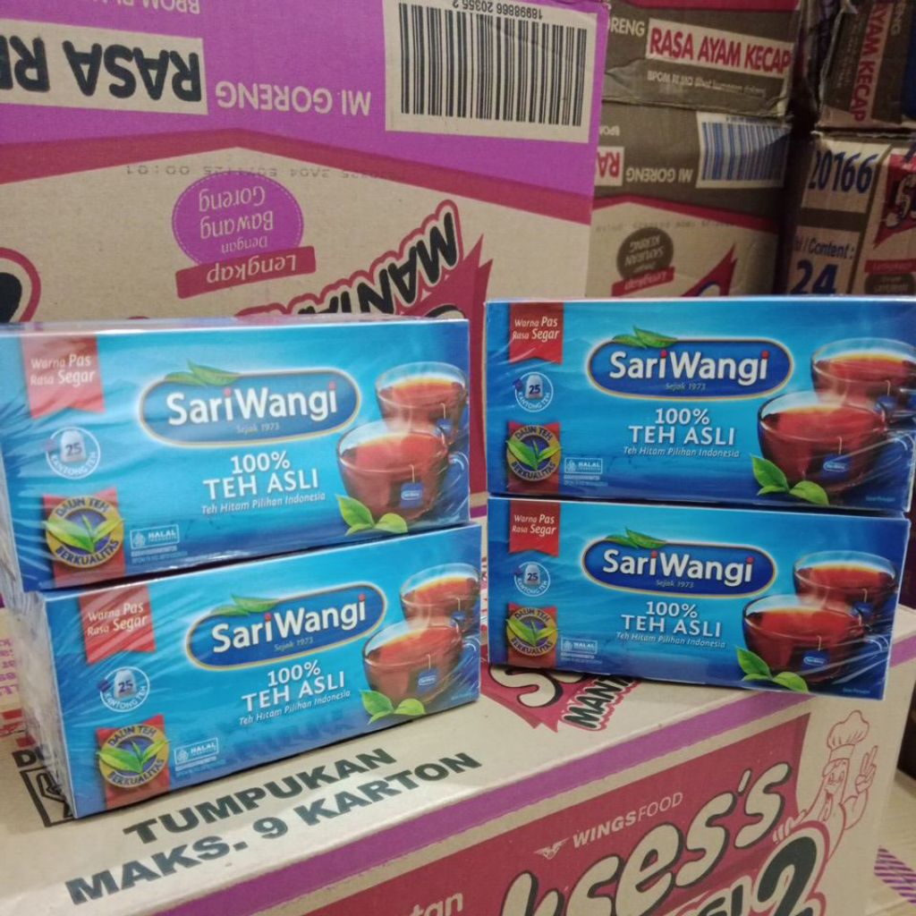 

teh asli sariwangi isi 25 kantong teh