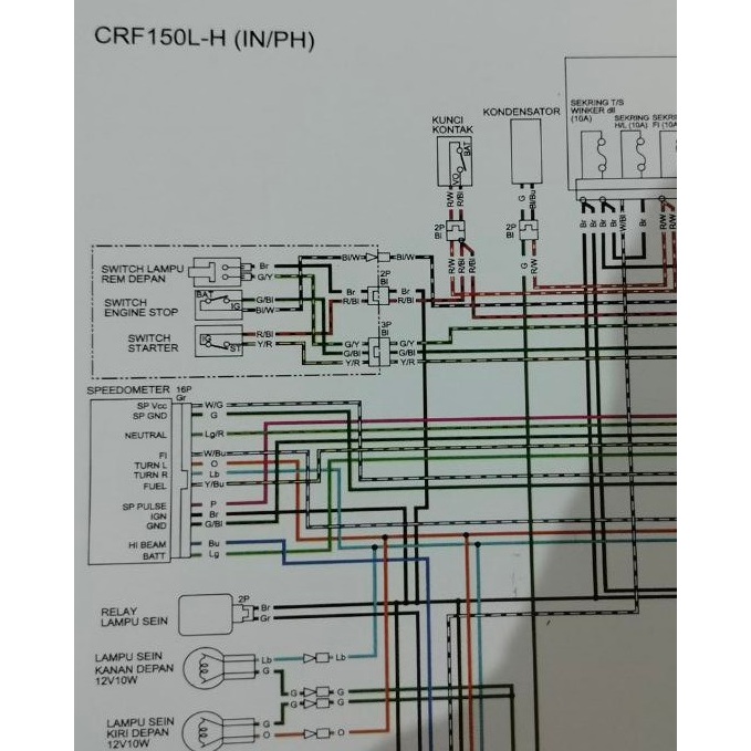 Skema diagram kelistrikan honda CRF 150
