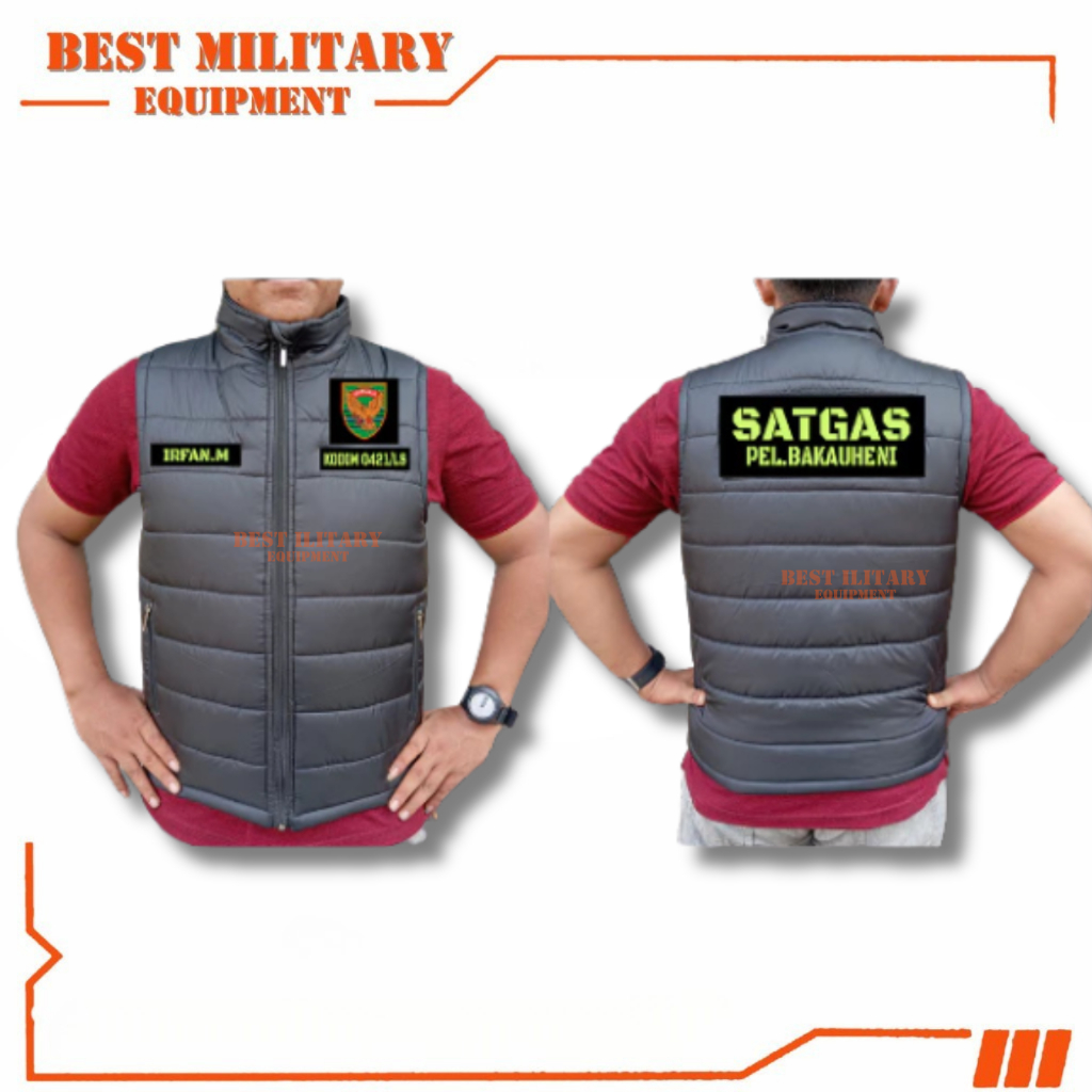 Terbaru Rompi glembung hitam 1 set costum / rompi set hitam / rompi glembung set cod