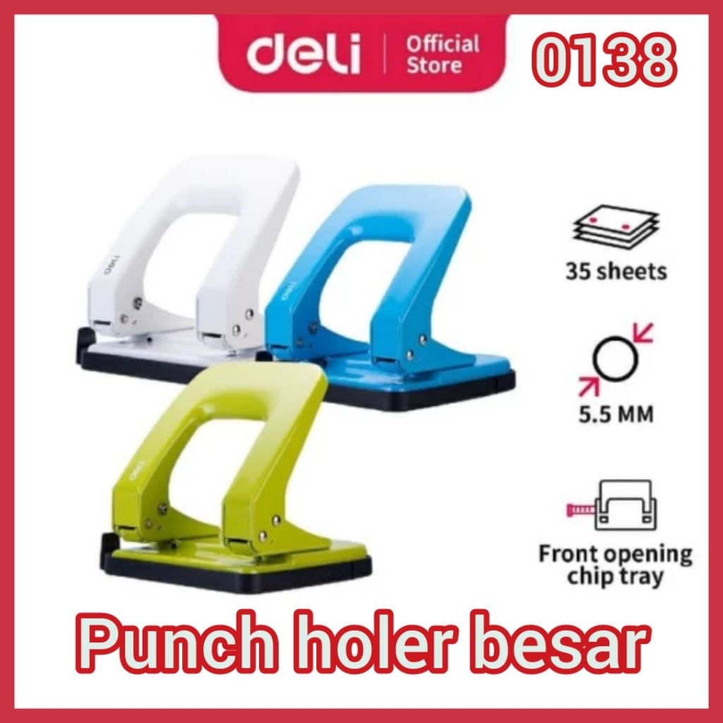 

Pelubang Kertas / Pembolong Kertas 2 Lubang Deli E0138