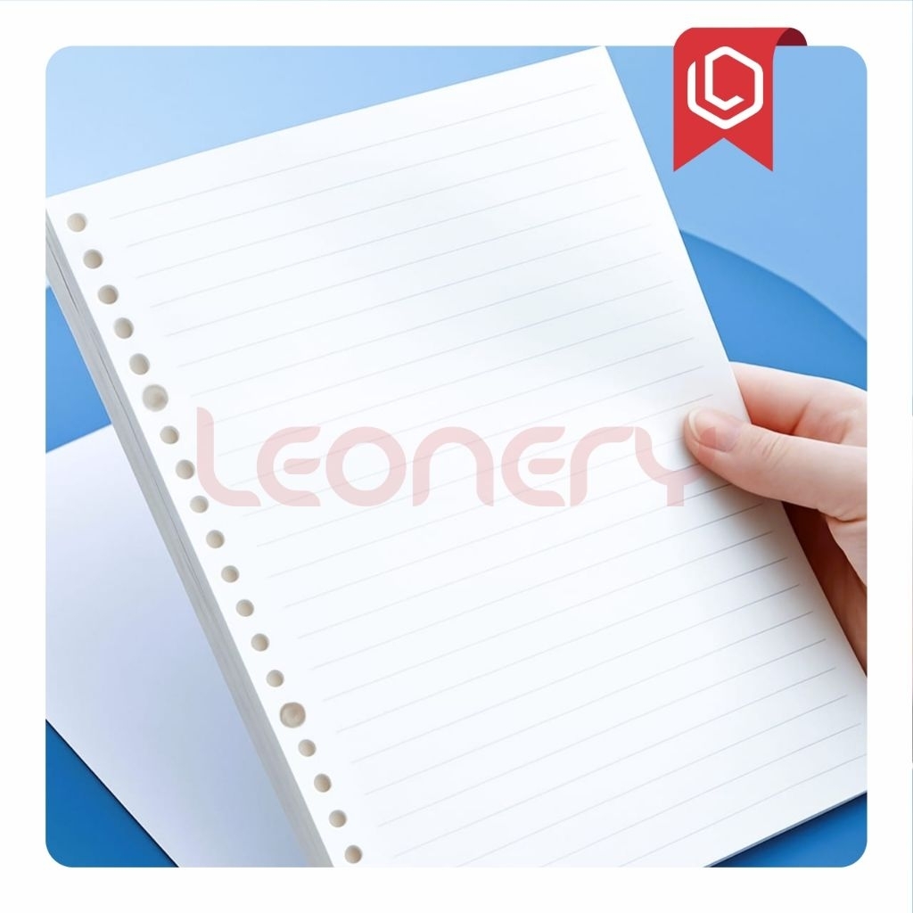 

Leonery Loose Leaf A5 isi garis & Polos Kertas Binder Halus 100 Lembar