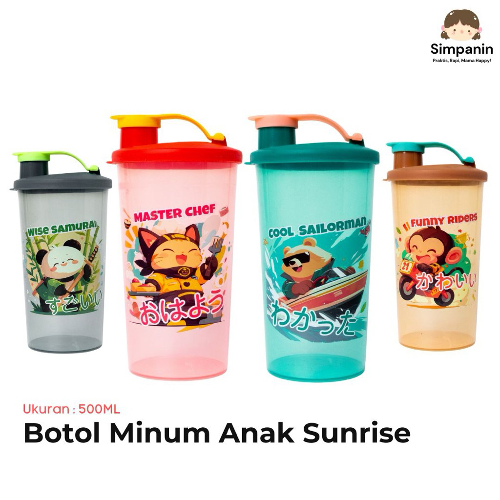 Tumblr Flip 500ML SUNRISE - BOTOL MINUM ANAK LUCU - SOUVENIR ULANG TAHUN ANAK
