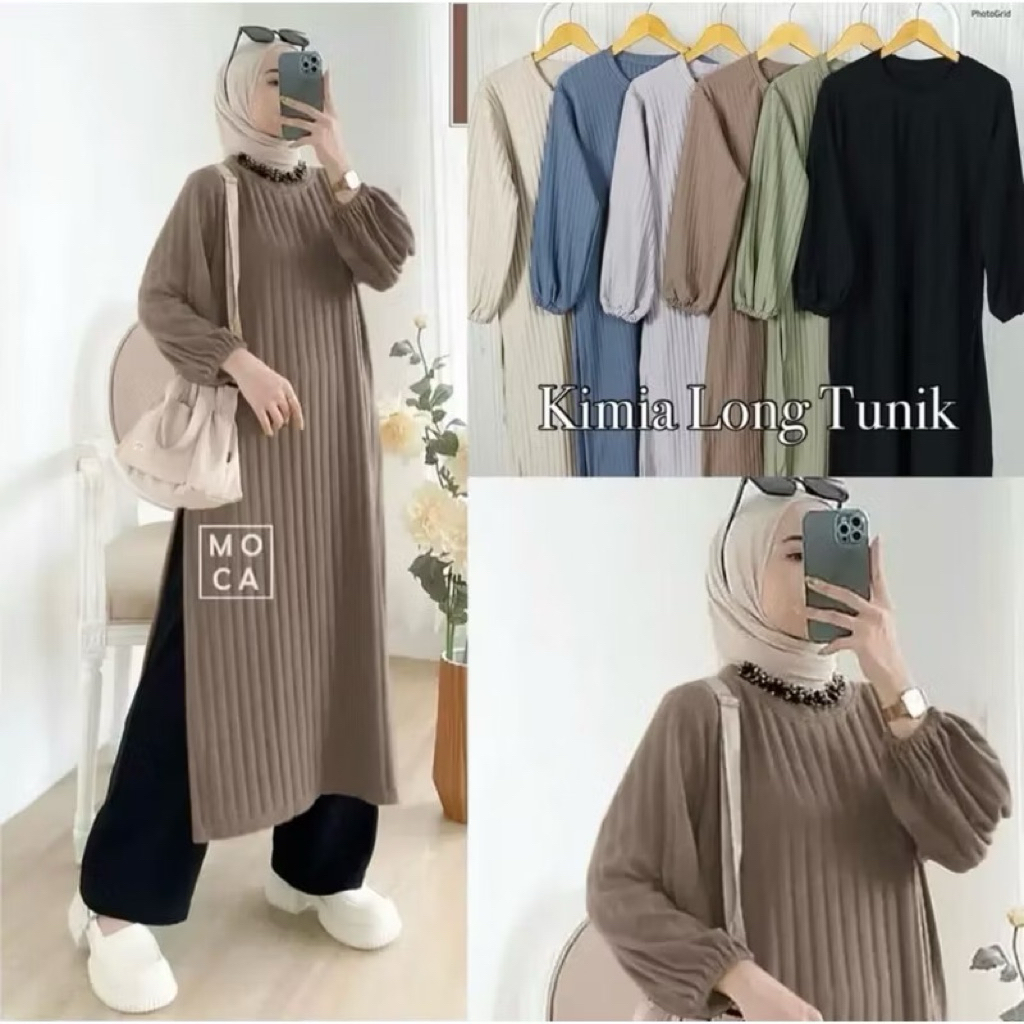 Atasan Tunik Muslimah Terlaris Cocok Untuk Acara Kasual Cool Style OOTD Hangout Best Seller Fashion