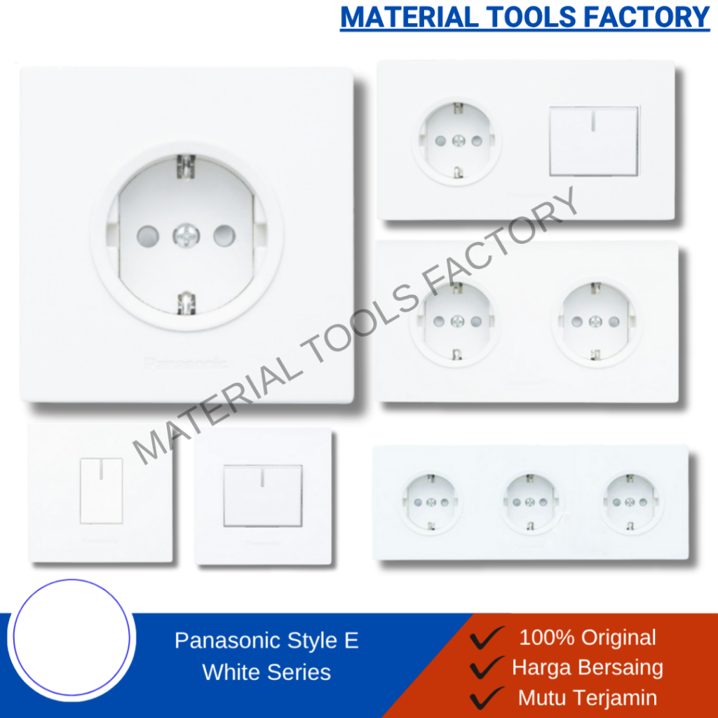 SAKLAR - STOP KONTAK - SAKLAR LAMPU - SAKLAR PANASONIC WHITE STYLE E - SAKLAR LAMPU PANASONIC PUTIH 