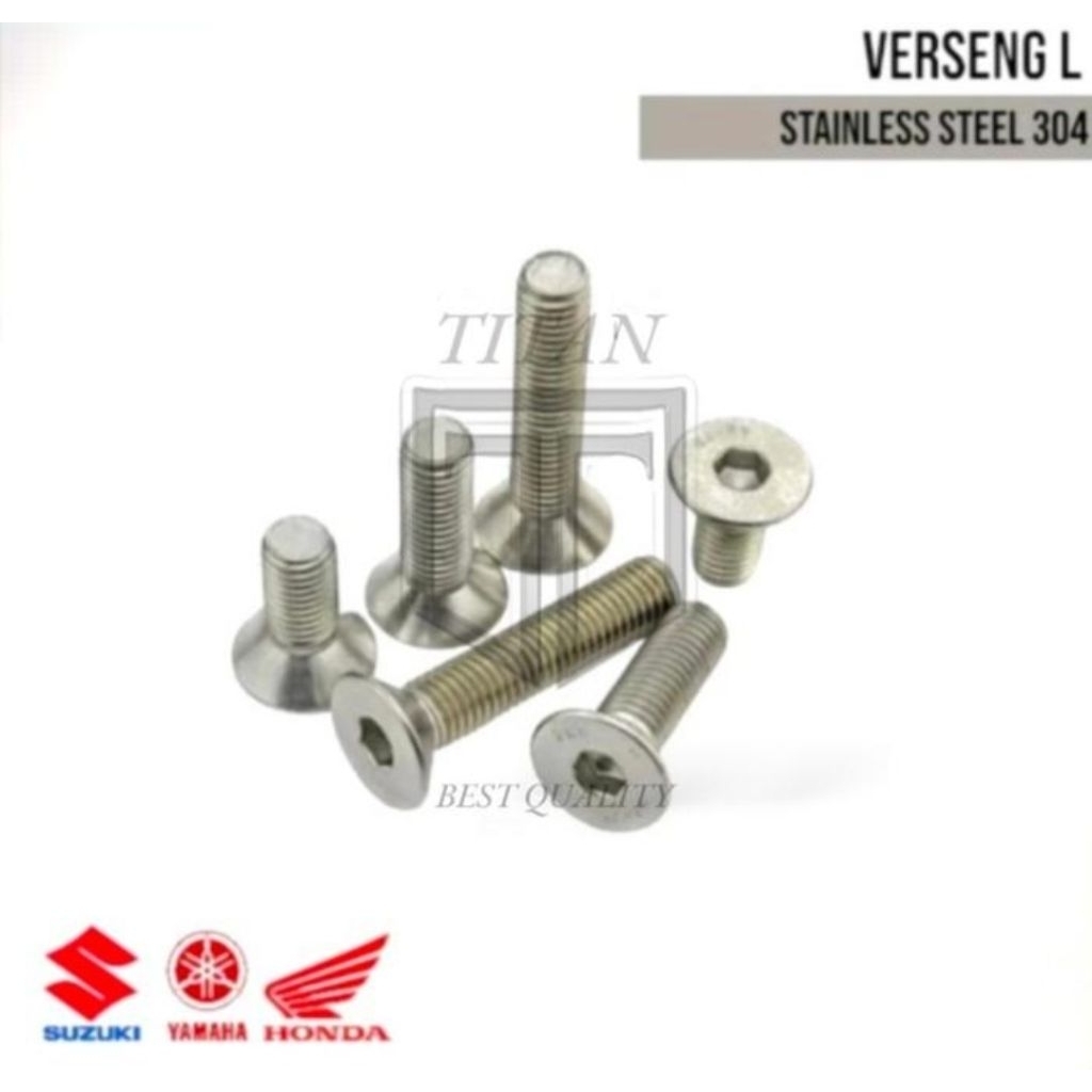 (10 pcs ) Baut Verseng M2 x 3 / M2 x 5 / M2 x 10 / M2 x 16 Baut L Flat 2MM