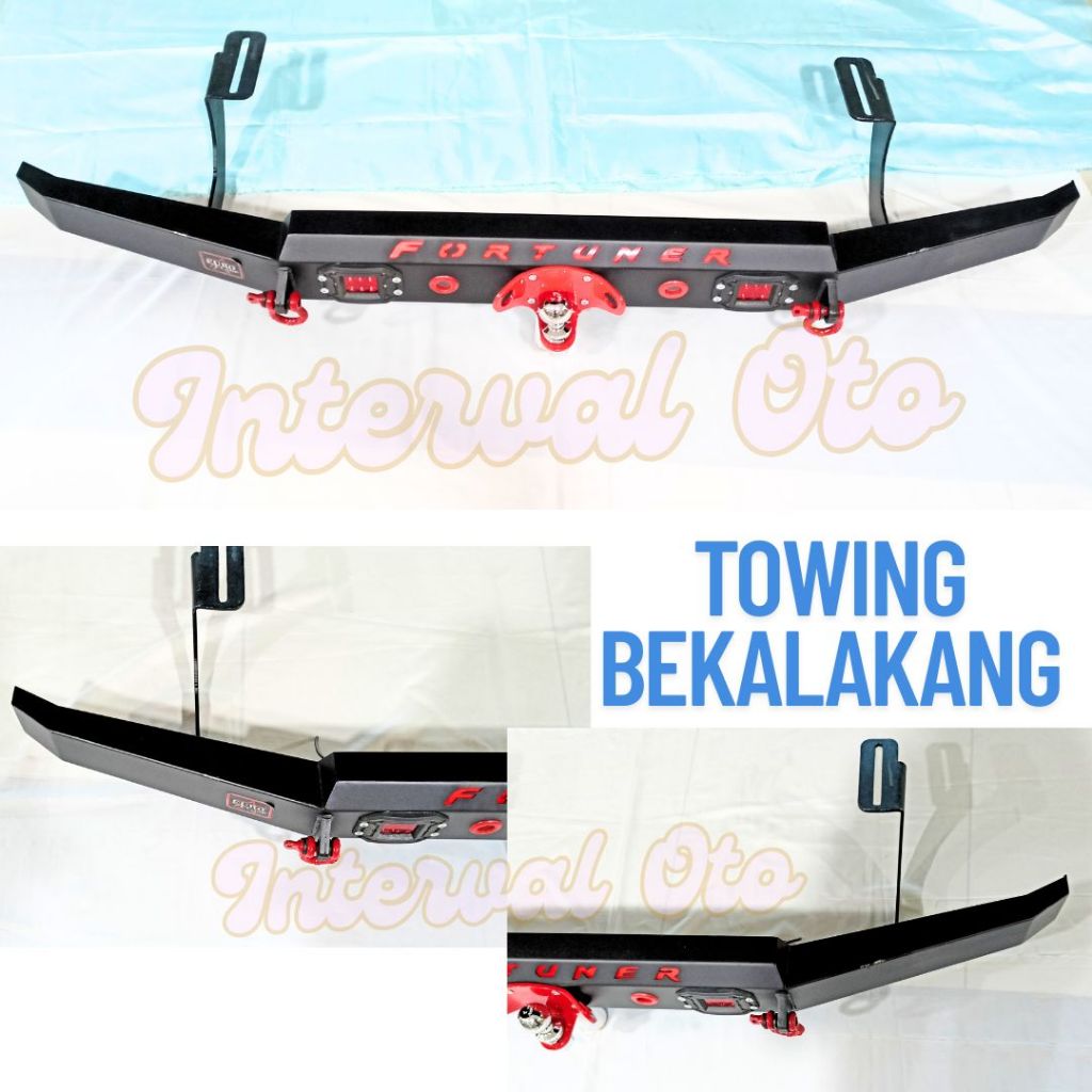 Towing Bumper Belakang Mobil Fortuner 2012-2015 Tanduk Towing Custom Emboss