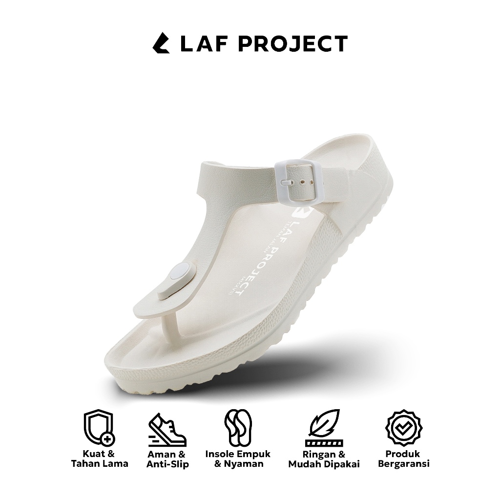 Sandal Jepit Flip Flop Pria Wanita Unisex Flipper Zino Putih LAF Project
