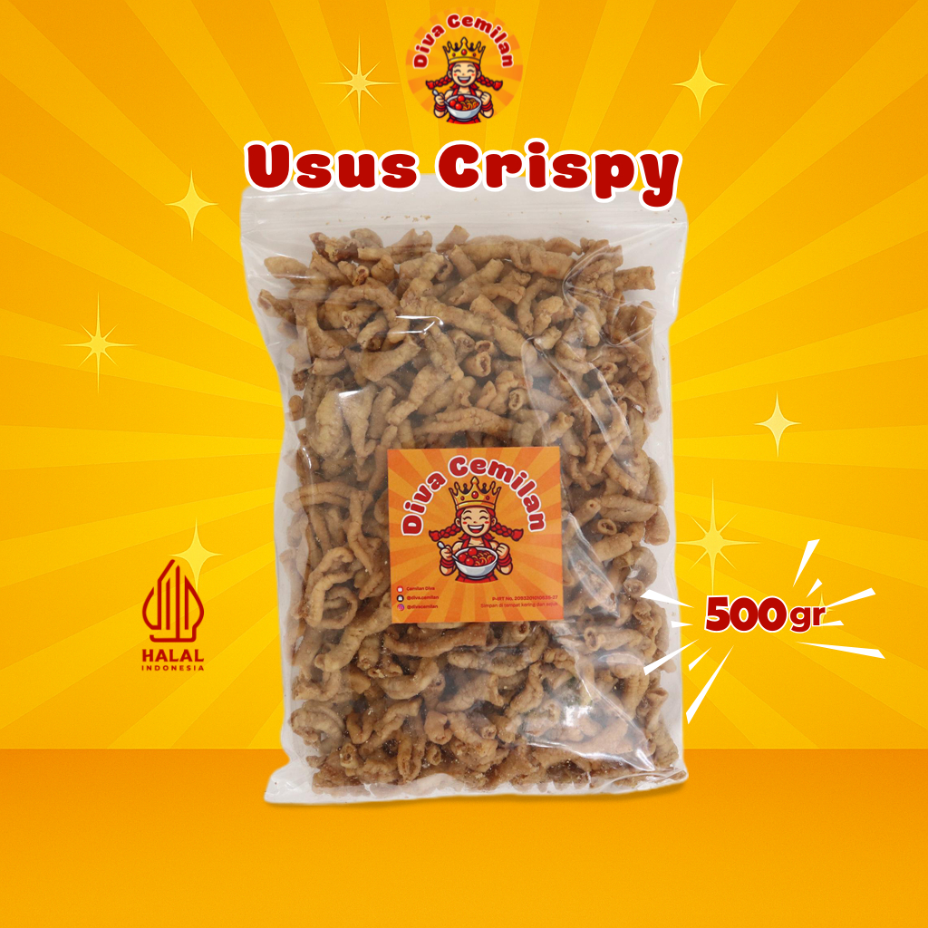 

500 gram Keripik Usus Krispi Asin Gurih Renyah Diva Cemilan Snack Makanan Ringan