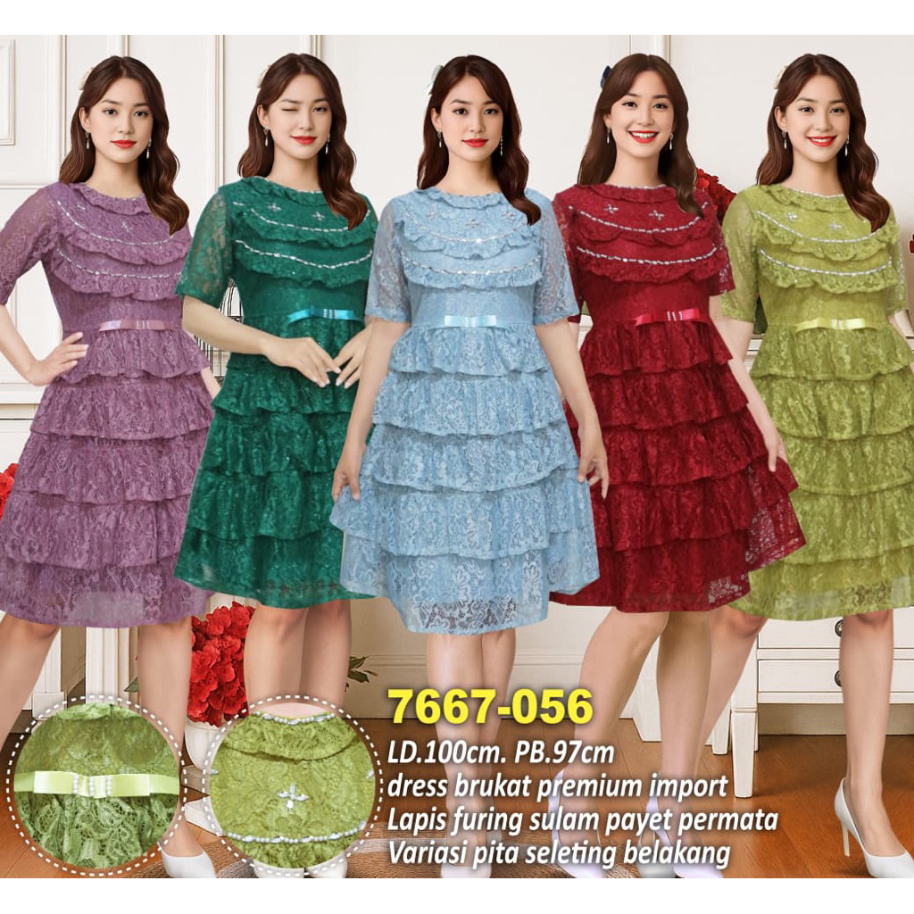 COD DRESS PESTA BAJU NATAL 7667