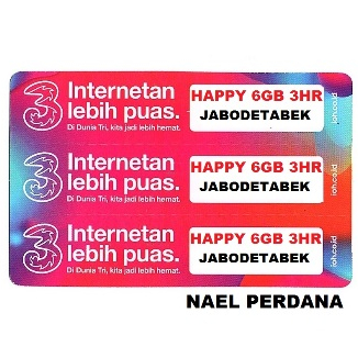 VOUCHER TRI HAPPY 6GB 3HARI JABODETABEK