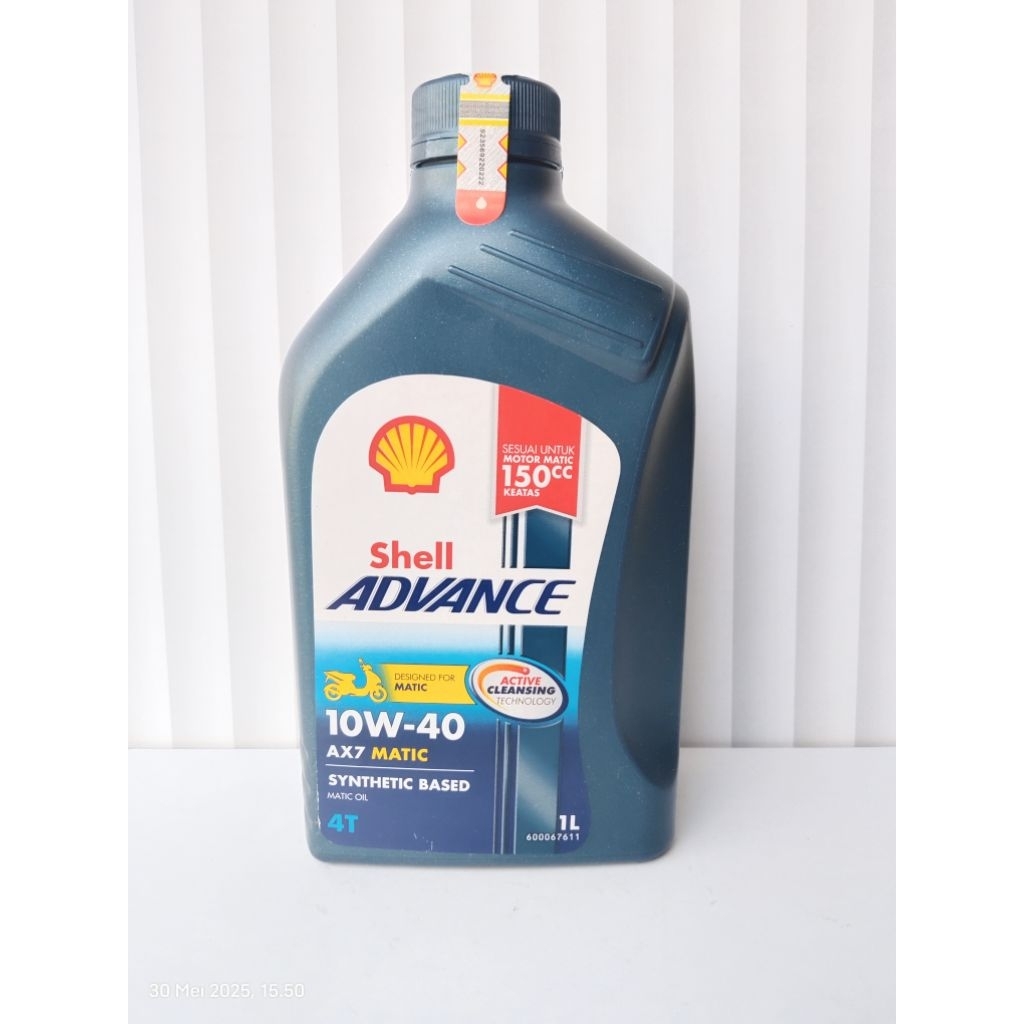 OLI SHELL ADVANCE AX7 1LITER METIK PELUMAS OIL MESIN MOTOR BESAR UNIVERSAL VIXION NEW VIXION OLD CB 