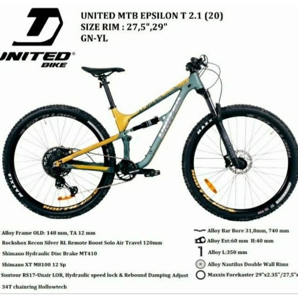 Sepeda gunung mtb united epsilon t2.1 NEW murah