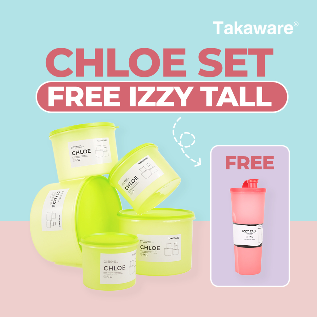 Takaware - Chloe Set 5pcs Wadah Makanan Plastik Food Container - 5000ml