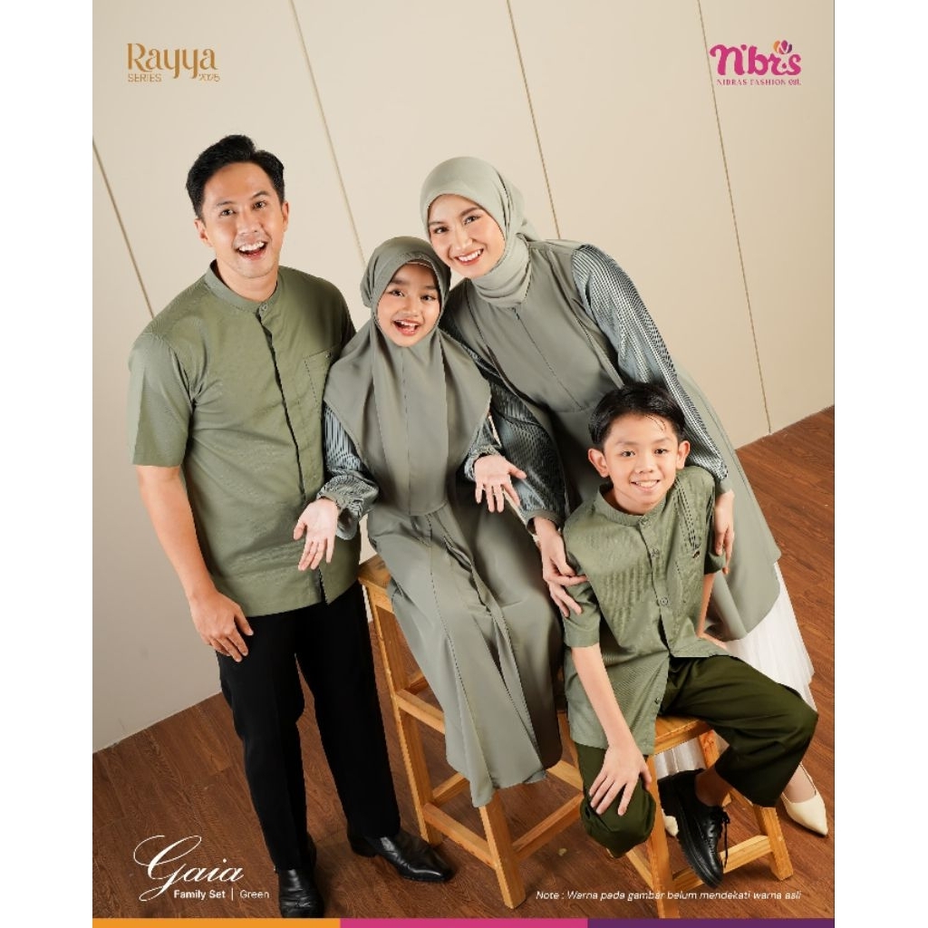 NIBRAS - GAIA Baju Couple Keluarga / Gamis Anak Ibu Koko Ayah Seragam Lebaran 2025