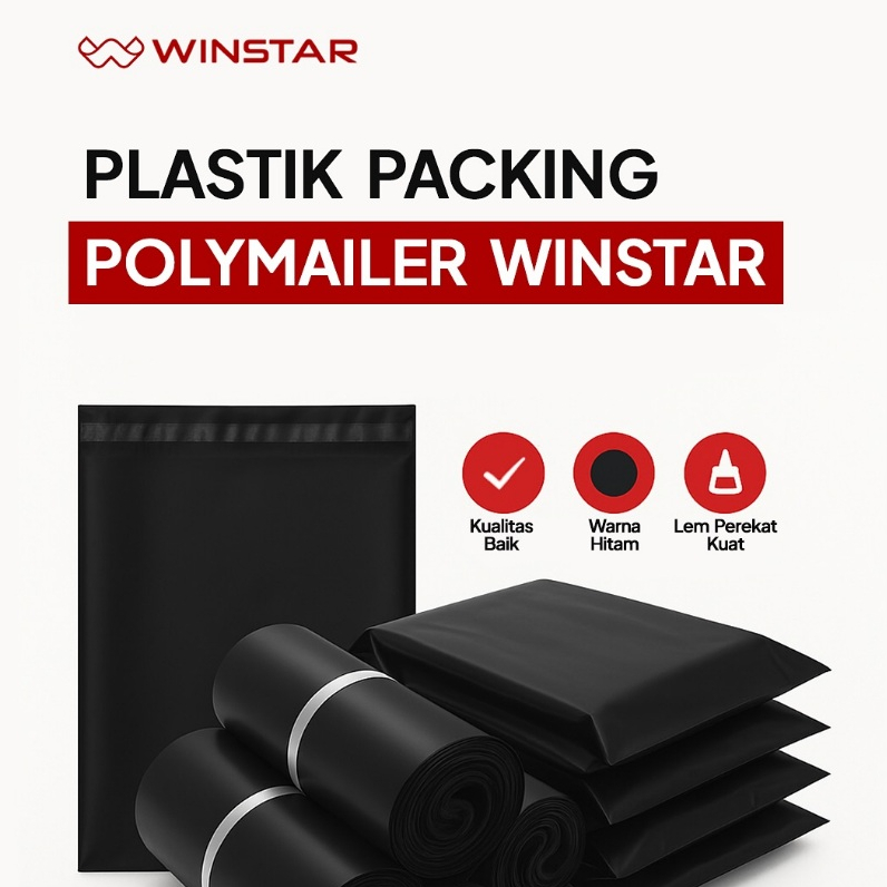 

POLYMAILER PLASTIK PACKING HITAM ISI 100 PCS 20x30