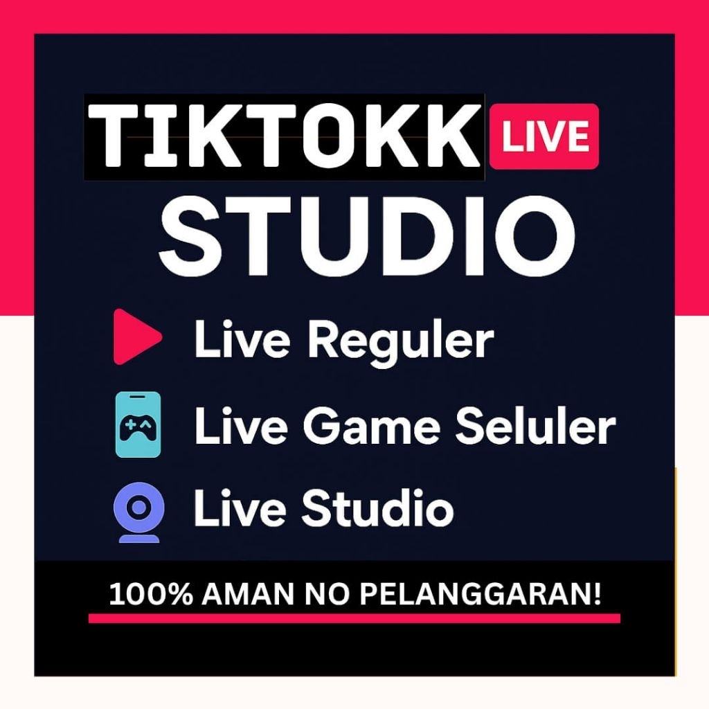 Akun tiktok khusus  live studio streamer, murah, ama, bergarans