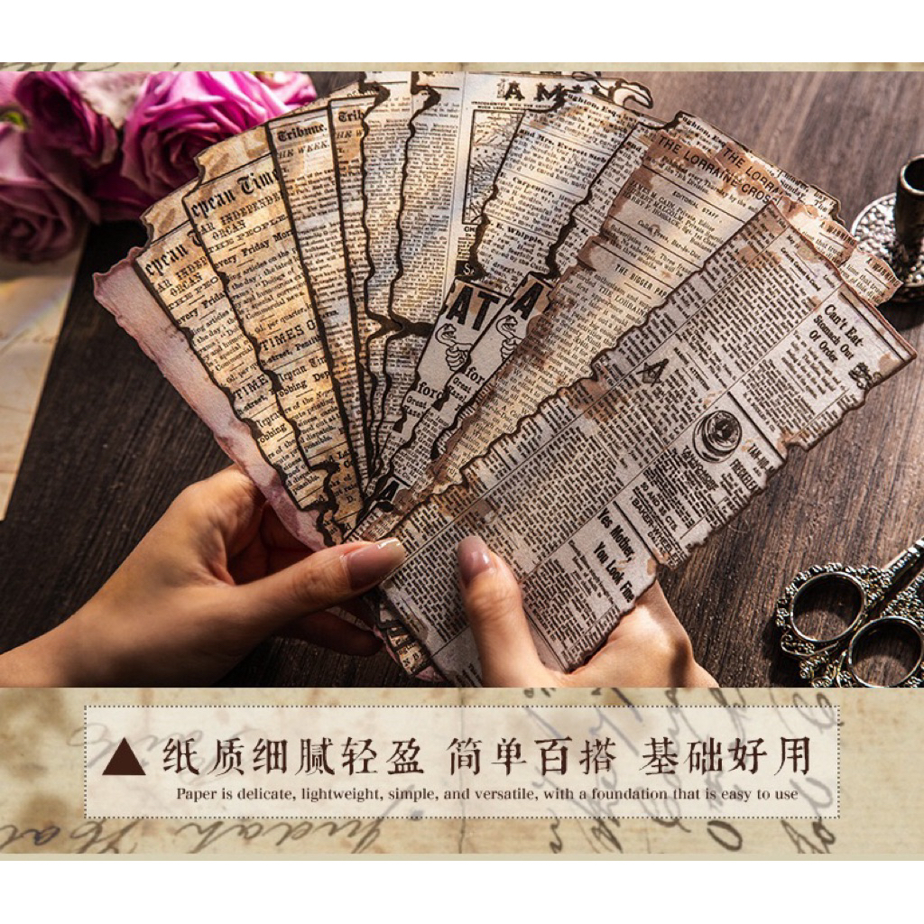 

Kertas Journaling Vintage Retro Burnt Edge | Scrapbook Aesthetic Efek Terbakar Per Lembar