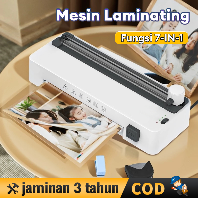 

Baru Reaim Mesin Laminating 7In1 A4/F4(230Mm) 80-125 Mic Laminasi Hot & Cold Foto Dokumen Dilengkapi