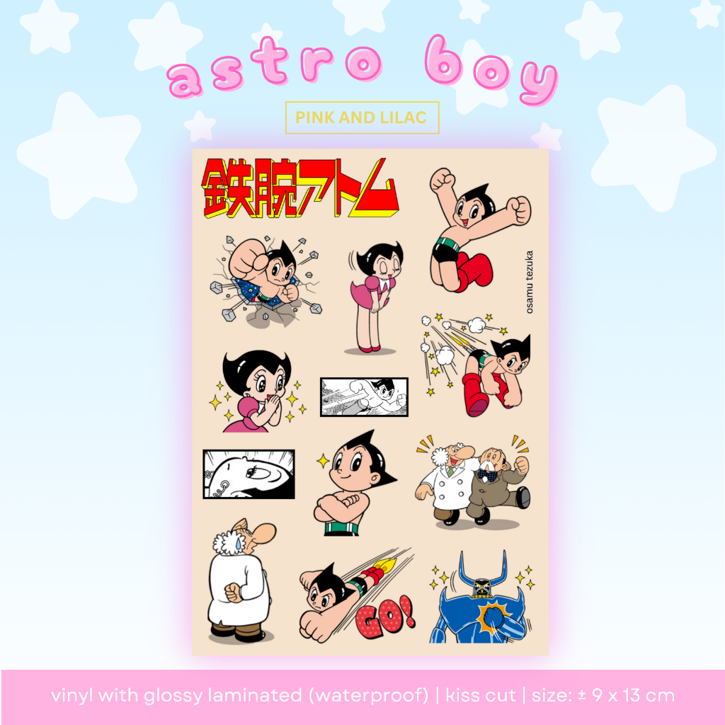 

Astro Boy Sticker Sheet| Deco Stiker Waterproof