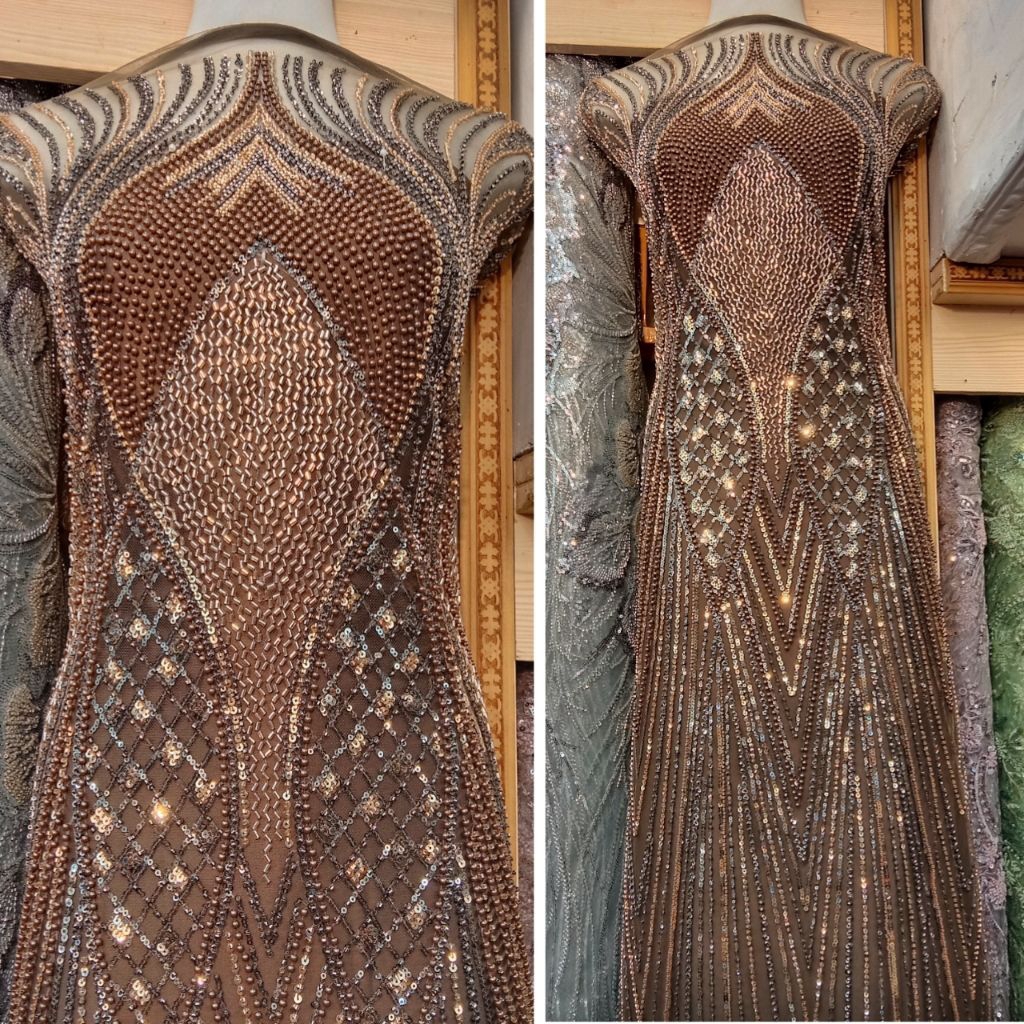 Bahan Kain Payet Manika Full & Padat / Kain Kebaya Payet Ayu Lace