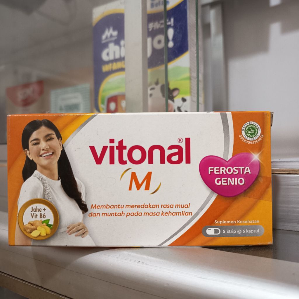 VITONAL M ORIGINAL suplemen aman obat mual muntah ibu hamil BOX 30 KAPSUL