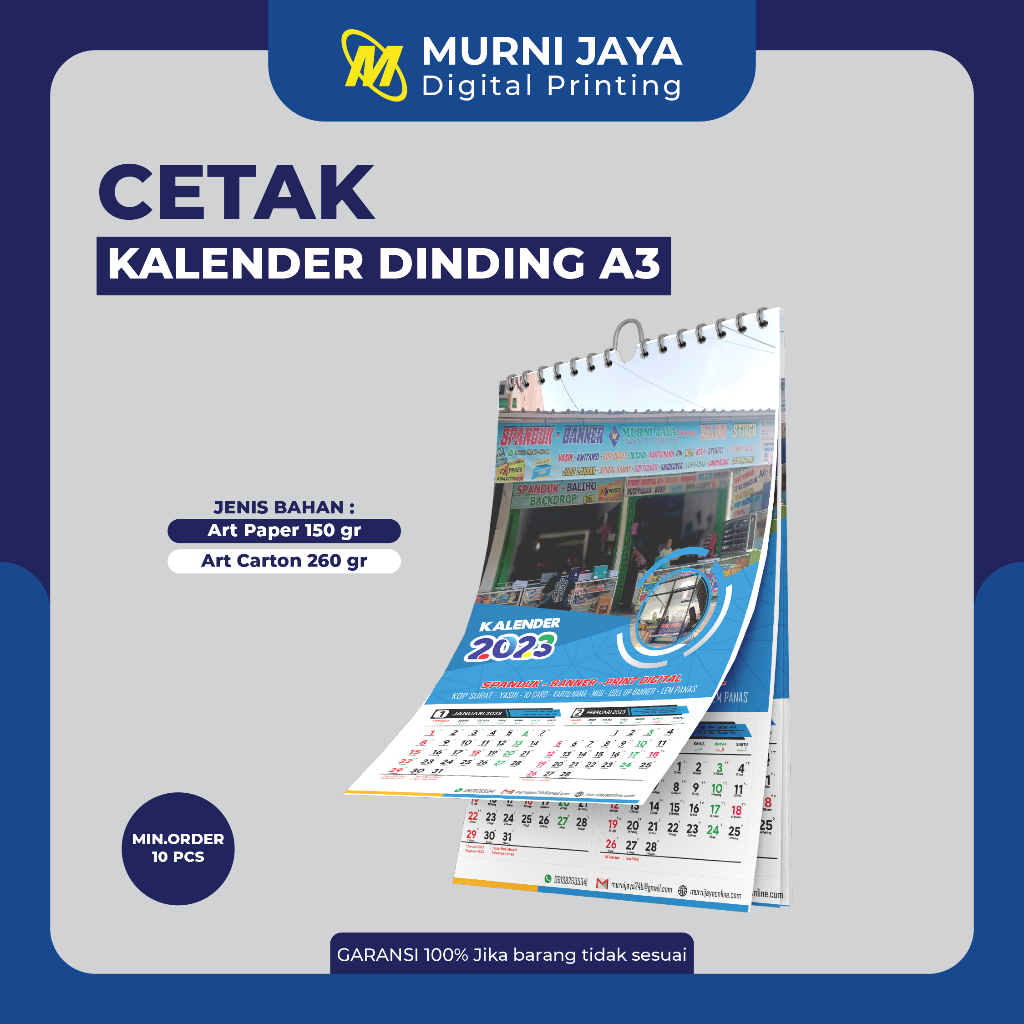 

MURNIJAYA | Cetak Kalender Dinding Custom / Kalender 2025 | Ukuran 32x48cm | Bebas Design