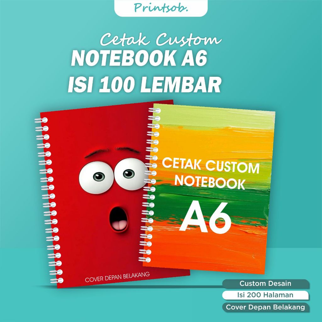 

Notes A6 Custom Desain 100 Lembar isi Polos