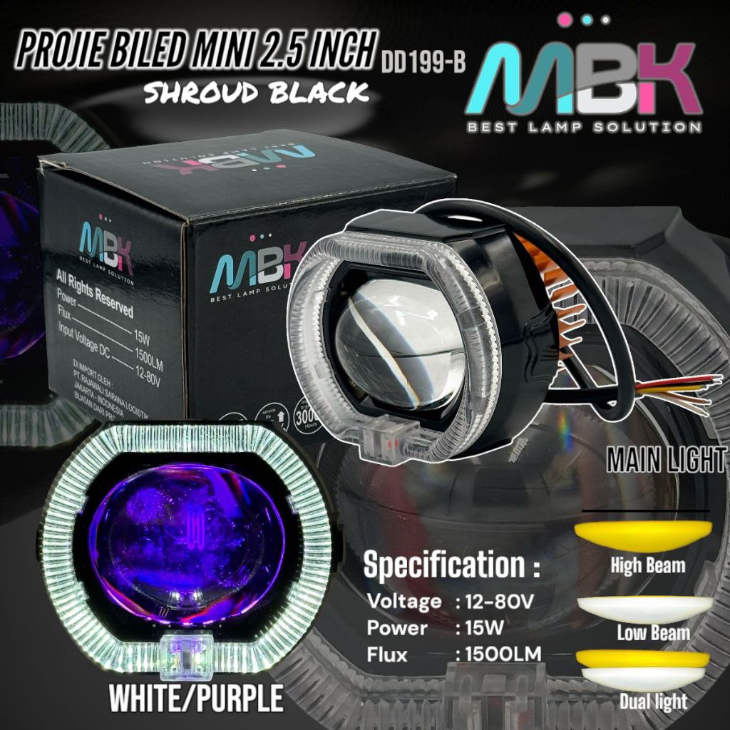 LAMPU DEPAN MOTOR PROJIE MINI 2.5 INCH MBK UNIVERSAL