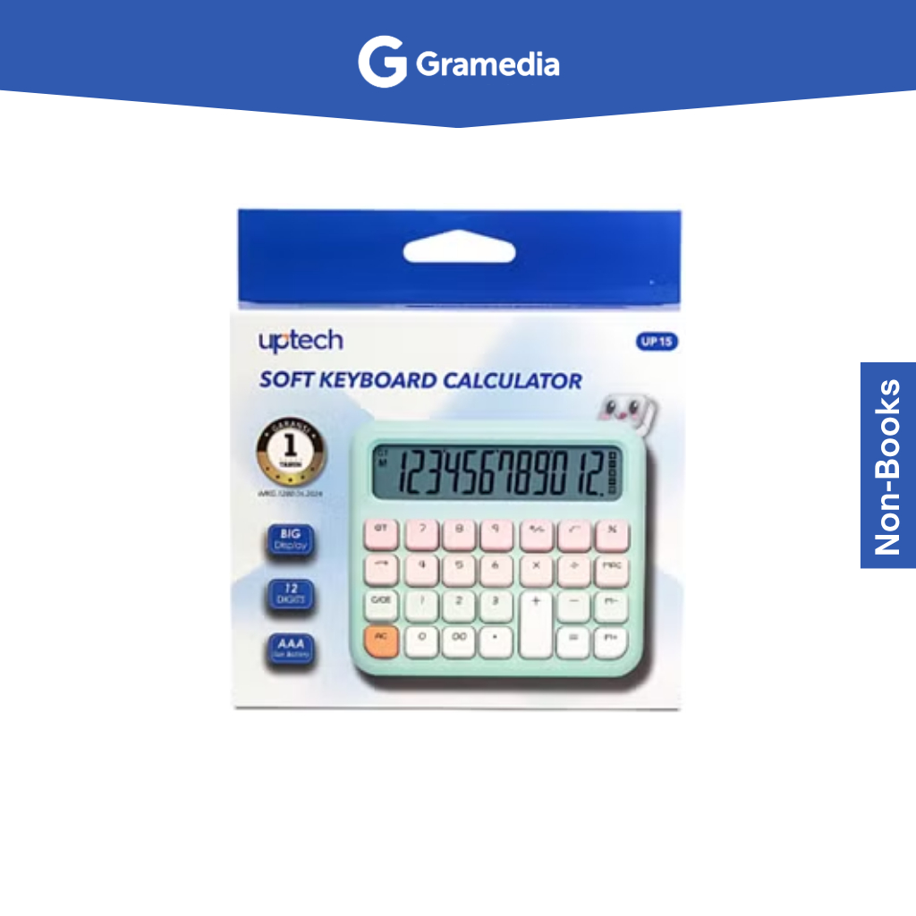 

Gramedia Bogor Cibinong - Kalkulator Uptech Soft Keyboard Calculator Candy Blue Up15