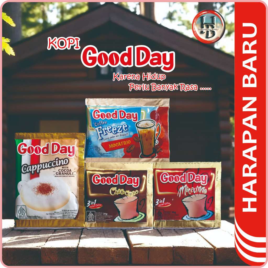 

Good Day Kopi Instan 3 in 1 - 10 sachet/renceng - Cappucino Mocacinno Chococinno Mocafrio
