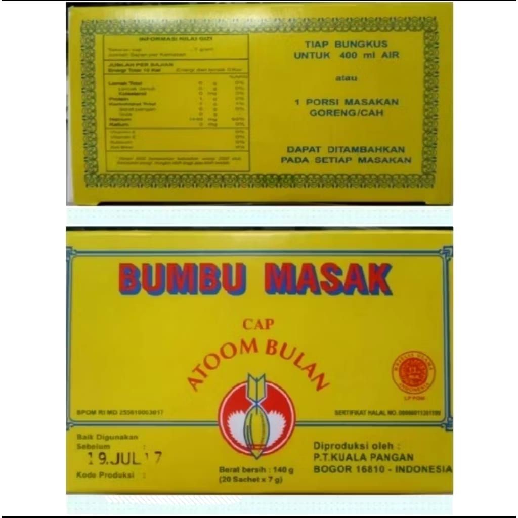 

Classica2106 Bumbu Masak Cap Atoom Atom Bulan 1 Pak Ayam Bawang Original Isi 20 Pcs