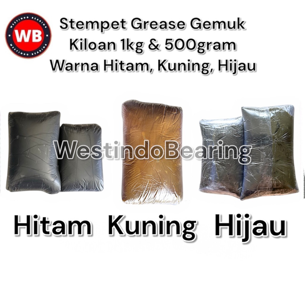 Stempet Grease Gemuk Kiloan 1kg dan 500gram Warna Hitam Kuning Hijau