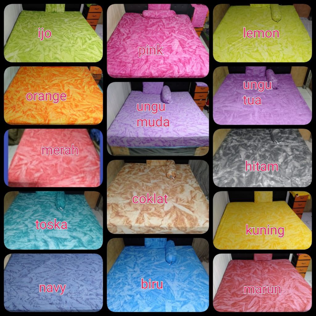 sprei bali 160*200 motif polos/abstrak/tiedye
