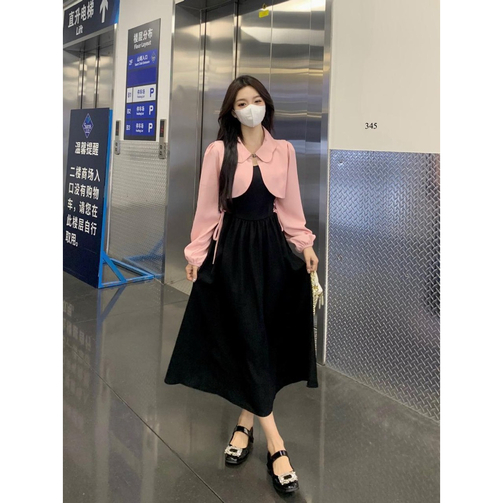 Dress Korea Casual Panjang Korean Style/ Dress Casual 345