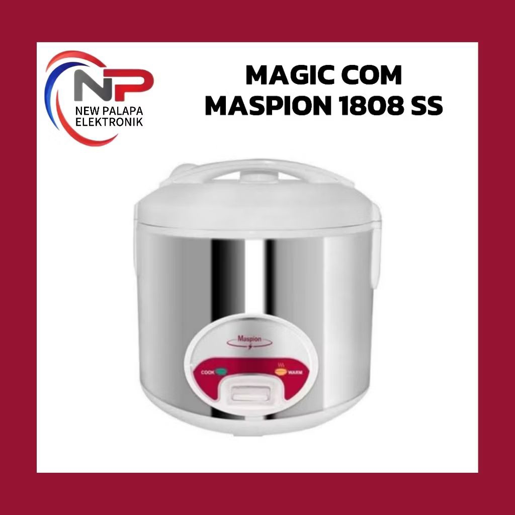 RICE COM MASPION MRJ-1808 SS STAINLESS / PENANANK NASI MASPION / RICE COOKER MASPION/ MAGIC COM MASP