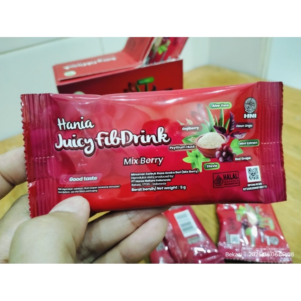 

Hania Juicy Fibdrink Mix Berry by HNI secara eceran