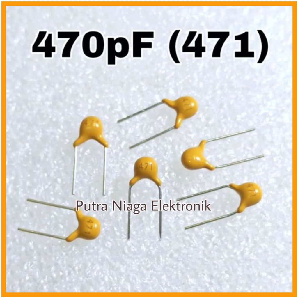 Kapasitor MLCC 470pF Multilayer Keramik kode 471 Non Polar Monocap 470 piko 0,47NF 0.47NF 100V