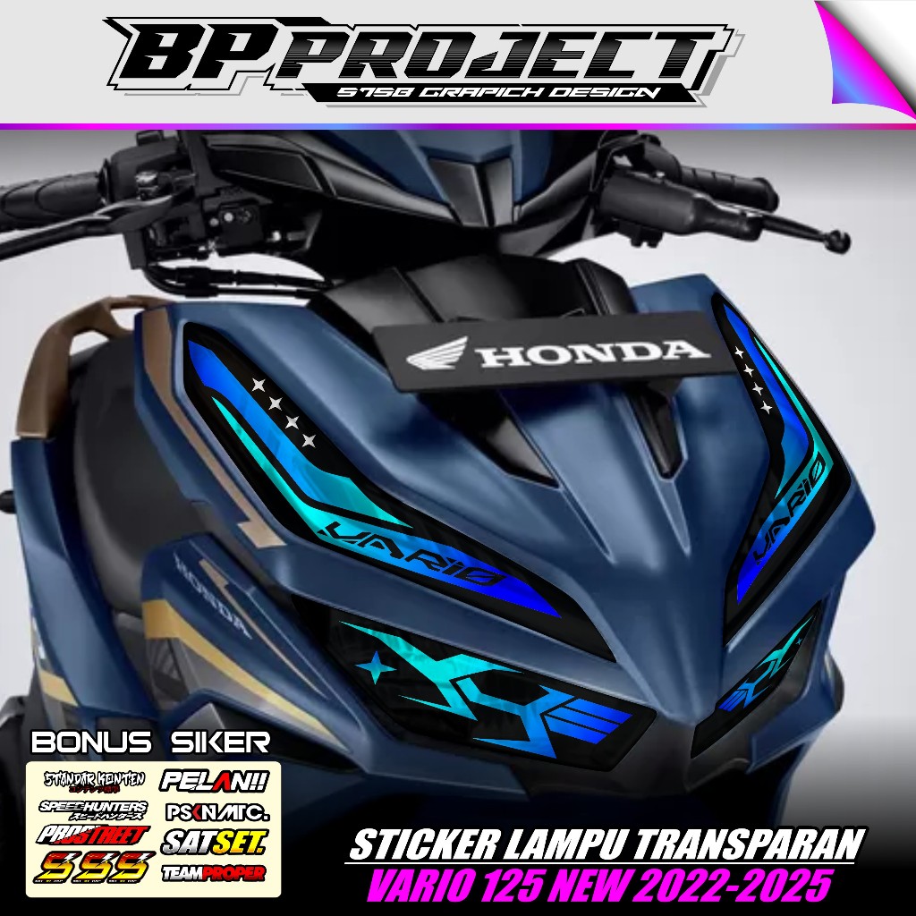 STICKER VARIASI LAMPU ALIS MOTOR VARIO NEW 125 150 2022 - 2025 - STICKER LAMPU ALIS DEPAN VARIO 125 