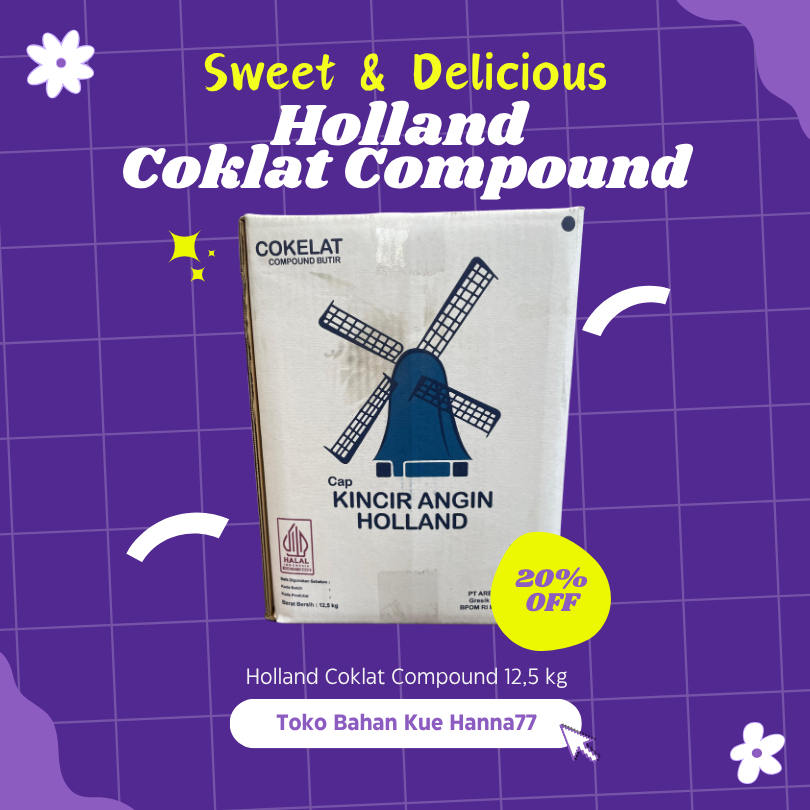 

Holland Coklat Compound 12.5kg Cokelat Butir Cap Kincir Angin untuk Bahan Kue Roti Donat