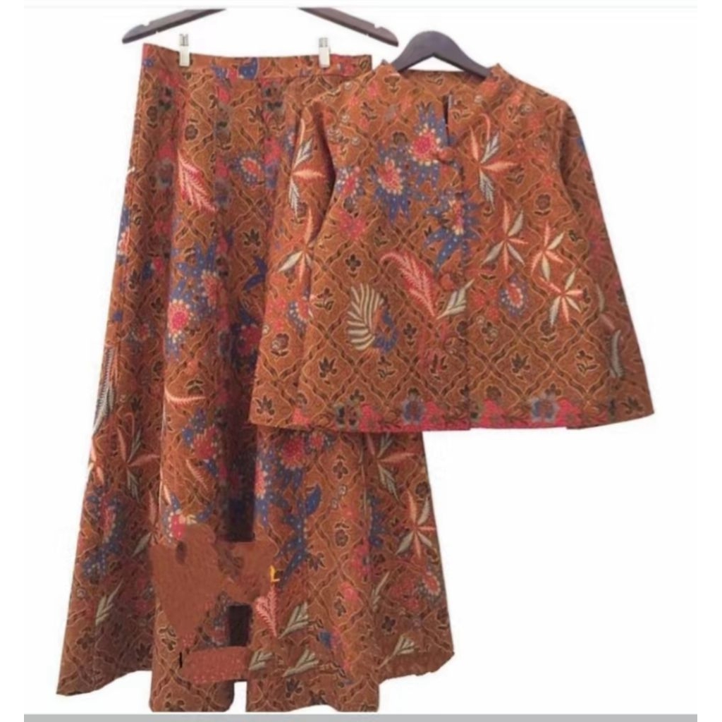 Setelan rok & blus batik atasan wanita baju kantor sekarti