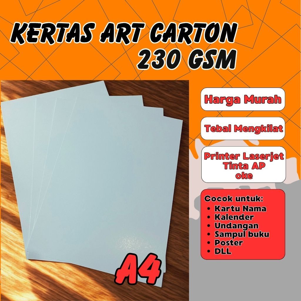 

Kertas Art Carton A4 230 Gsm / Kertas Art Karton Glossy A4 230 Gsm Berkualitas
