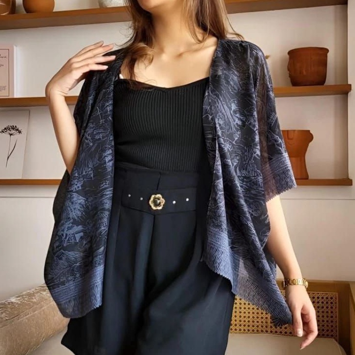 outer scarf atasan wanita  outer scarf batwing  cardigan batik wanita  outwear kondangan
