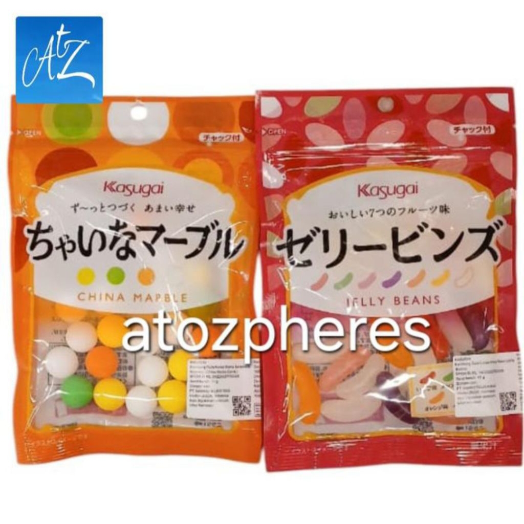 

Permen kembang gula lunak aneka rasa warna bentuk bulat bola kelereng Jepang Japan Kasugai JELLY BEANS bean 76g CHINA MARBLE 71g