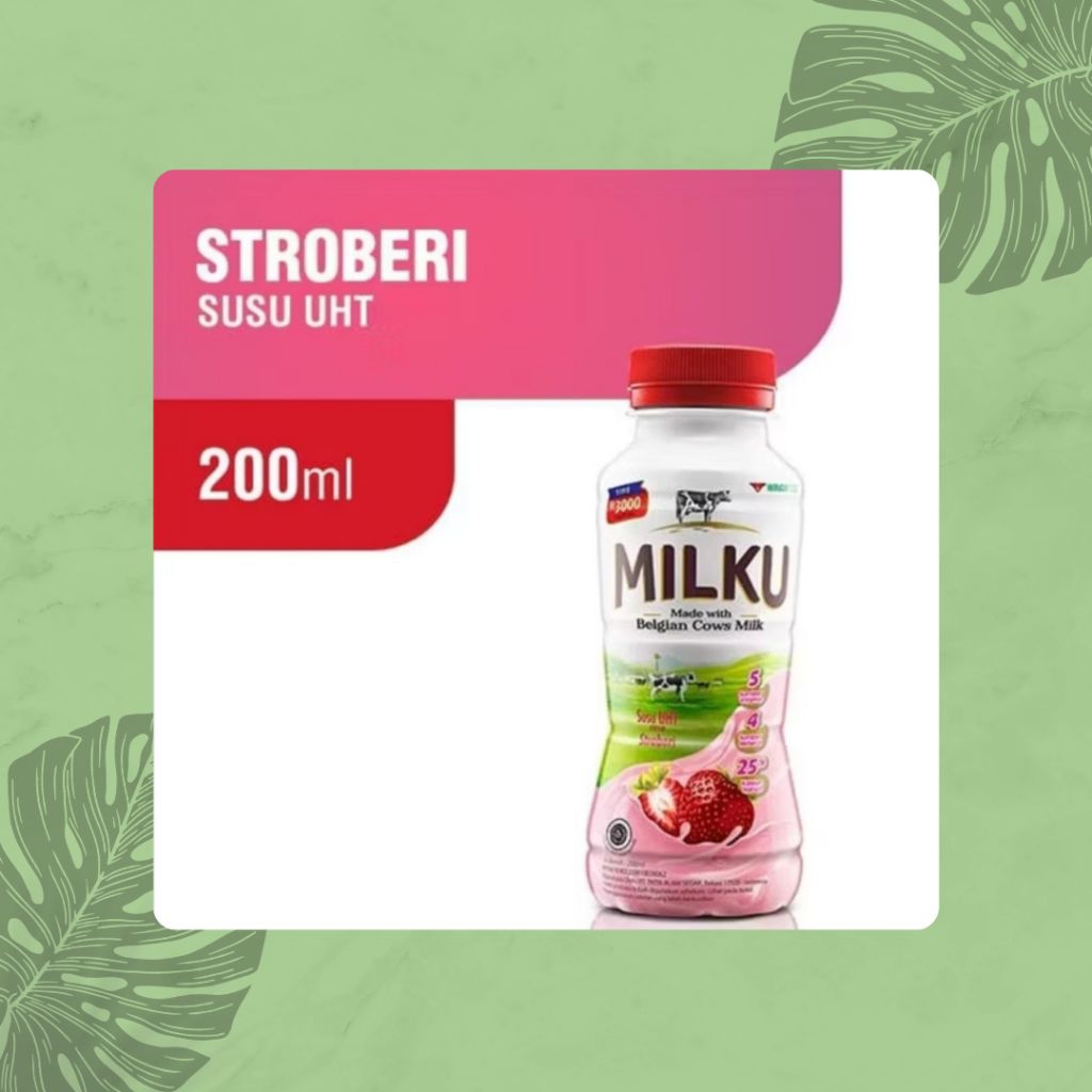 

Milku Susu UHT Stroberi Kemasan Botol [200 ml]