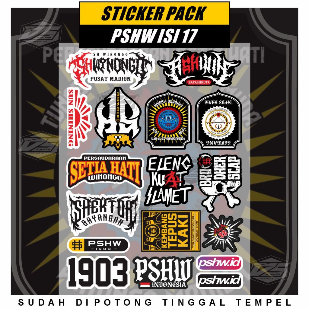 

Sticker Pack Pshw isi 17 Vinyl Putih