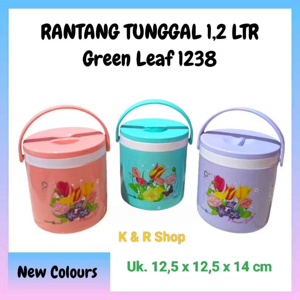 Ice Bucket Green Leaf 1238 / Rantang Nasi / Termos Es Mini 1,2 Liter