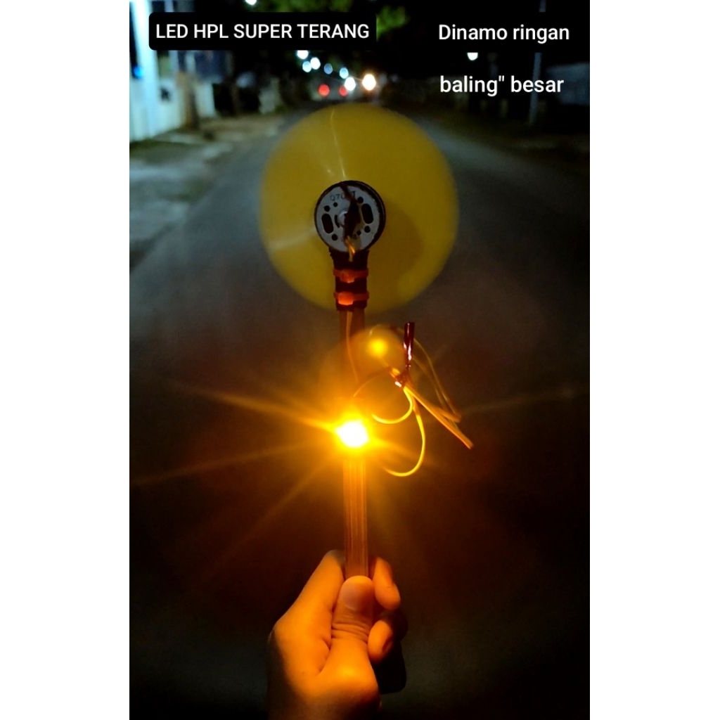 dinamo balap joss jiss lampu layang layang 1 led hpl super terang+baling baling besar (siap pakai)