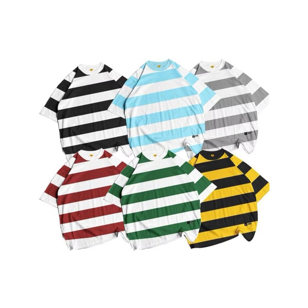 KAOS SALUR KATUN COMBED  24S / KAOS SALUR GARIS STRIPE PRIA DEWASA / BAJU KAOS TERLARIS / KAOS GARIS