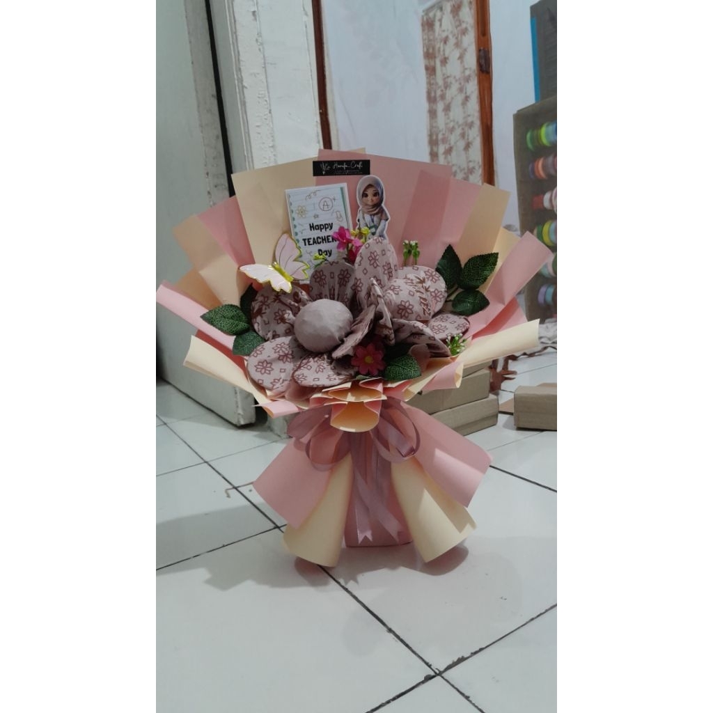 ready stok | promo buket jilbab buket kerudung buket hari guru buket hari ibu hampers guru parcel bu